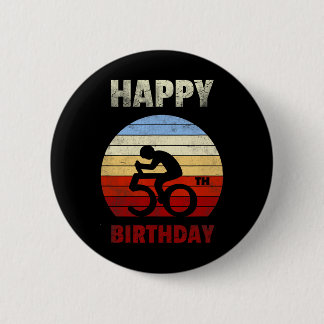 Happy 50th Birthday Mountain Bike Tour Cycling Ret Button