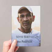Happy 50th birthday name photo year man simple min acryleinladungen (Insitu (Handheld))