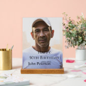 Happy 50th birthday name photo year man simple min acrylschild (Hochzeit)