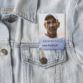 Happy 50th birthday name photo year man simple min button (Insitu)