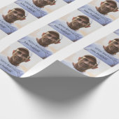 Happy 50th birthday name photo year man simple min geschenkpapier (Ecke)