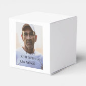 Happy 50th birthday name photo year man simple min geschenkschachtel (Rückseite)