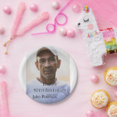 Happy 50th birthday name photo year man simple min pappteller (Party)