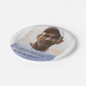 Happy 50th birthday name photo year man simple min pappteller (Schrägansicht)