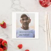 Happy 50th birthday name photo year man simple min serviette (Beispiel)