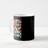 Happy 50th Day Of School Retro Teacher Students Sm Kaffeetasse (Vorderseite Links)