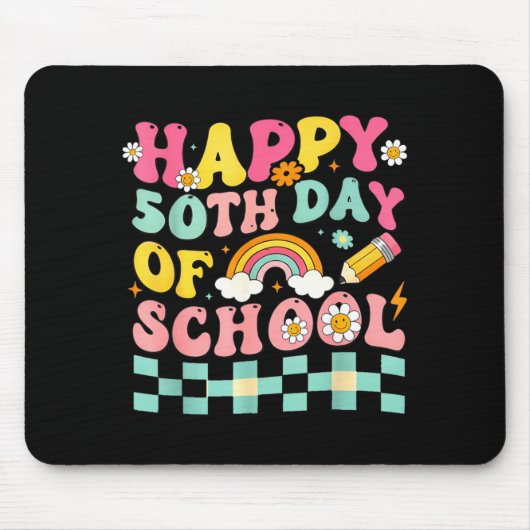 Happy 50th Day Of School Retro Teacher Students Sm Mousepad (Vorne)
