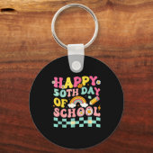 Happy 50th Day Of School Retro Teacher Students Sm Schlüsselanhänger (Vorderseite)