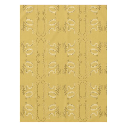 "Happy 50th Wedding Anniversary" Ochre & Golden Sc Tischdecke (Vorderseite)