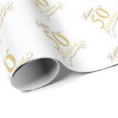 "Happy 50th Wedding !" Geschenkpapier (Rolleneckpunkt)