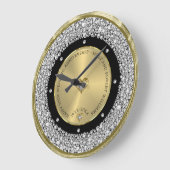 Happy 50th wedding universally diamonds and gold große wanduhr (Winkel)