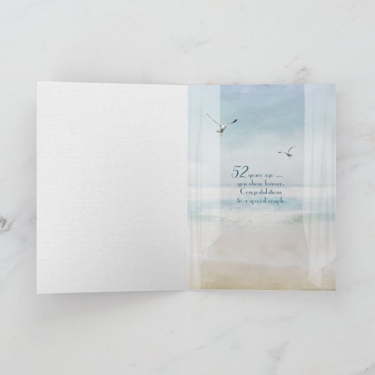 Happy 52 Jubiläum Open Beach Fenster Karte (Innenseite)