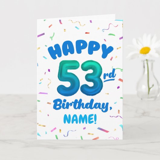Happy 53rd Birthday Card with Custom Name Karte (Kleine Pflanze)