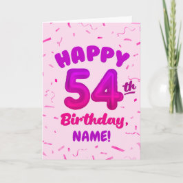 Happy 54th Birthday Card with Custom Name Karte