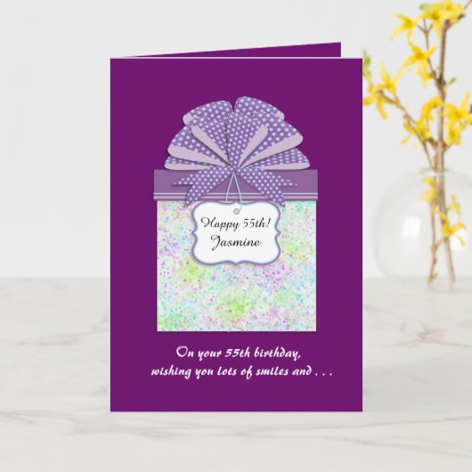 Happy 55. Geburtstag 3 Panel Karte (Gelbe Blume)