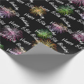 Happy 55. Geburtstag Feuerwerk auf schwarz Geschenkpapier (Ecke)