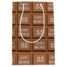 Happy 55. Geburtstag Schokolade Candy Bar Mittlere Geschenktüte