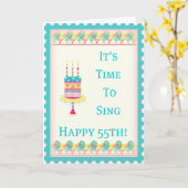 Happy 55. Geburtstagskarte Karte (Gelbe Blume)