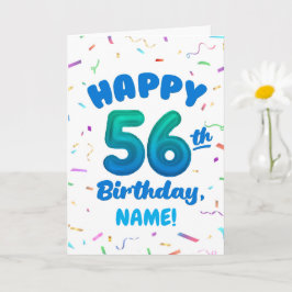 Happy 56th Birthday Card with Custom Name Karte