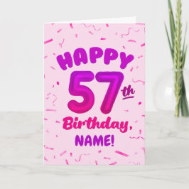 Happy 57th Birthday Card with Custom Name Karte