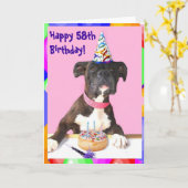 Happy 58th Birthday Boxer greeting card Karte (Gelbe Blume)
