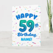 Happy 59th Birthday Card with Custom Name Karte (Vorderseite)