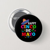 Happy 5 De Mayo Lasse Fiesta Viva Mexico Cinco De Button (Vorne & Hinten)