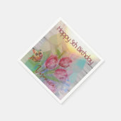 Happy 5. Girl Geburtstag Napkins mit Tulips Serviette (Ecke)