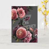 Happy 5. Jubiläum Elegante Blumengeschichte Karte (Gelbe Blume)