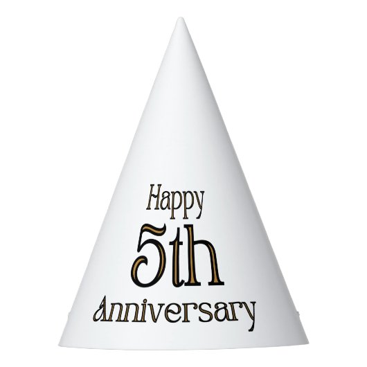 Happy 5th Anniversary Party Hat Partyhütchen (Vorderseite)