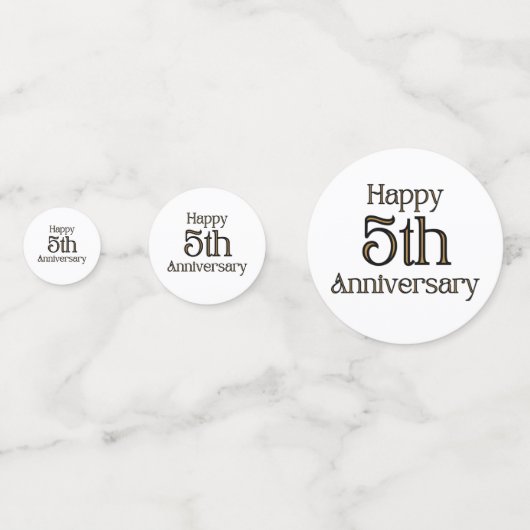 Happy 5th Anniversary Table Confetti Konfetti (Vorderseiten)