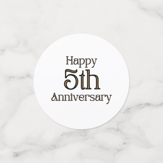 Happy 5th Anniversary Table Confetti Konfetti (Klein Vorderseite)