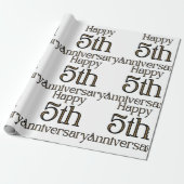 Happy 5th Anniversary Wrapping Paper Geschenkpapier (Ungerollt)