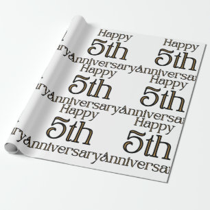 Happy 5th Anniversary Wrapping Paper Geschenkpapier