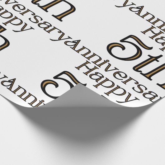 Happy 5th Anniversary Wrapping Paper Geschenkpapier (Ecke)