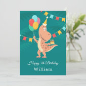 Happy 5th Birthday Cake Balloon Niedlich Dinosaur (Stehend Vorderseite)