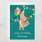 Happy 5th Birthday Cake Balloon Niedlich Dinosaur (Vorne/Hinten)