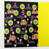 Happy 5th Birthday Card, #5 Black Dreifach Gefaltete Karte (Innen Erste Seite)