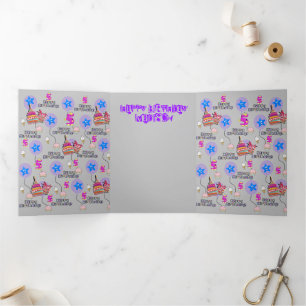 Happy 5th Birthday Card, #5 Dreifach Gefaltete Karte