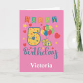 Happy 5th Birthday Card Karte (Vorderseite)