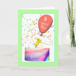 Happy 5th Birthday Chicken Karte