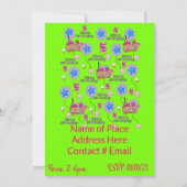 Happy 5th Birthday Einladung Geburtstag #5 Green (Rückseite)