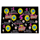 Happy 5th Birthday Geschenktasche #5th Birthday Bl Große Geschenktüte (Vorderseite)