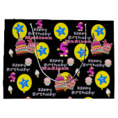 Happy 5th Birthday Geschenktasche #5th Birthday Bl Große Geschenktüte (Rückseite)