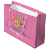 Happy 5th Birthday Große Geschenktasche Geschenktüte (Vorderseite Schrägansicht)