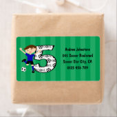 Happy 5th Birthday Round Soccer Goal Labels (Insitu)