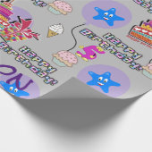 Happy 5th Birthday Wrapping Paper Balloons #5 Geschenkpapier (Ecke)
