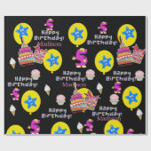 Happy 5th Birthday Wrapping Paper Balloons #5 Geschenkpapier (Flach)