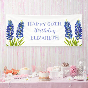 Happy 60. Geburtstag Bluebonnets Blue Flowers Banner