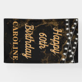 Happy 60. Geburtstag Lights Gold Black Vertikal Banner (Horizontal)
